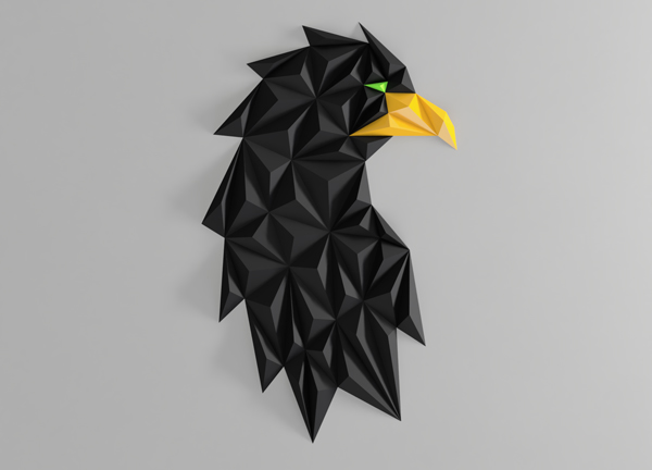 3D polygonal “Eagle head” - 3D WallArt