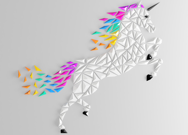 “Licorne” polygonale 3D – 3D WallArt