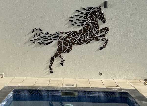 “Cheval” polygonale 3D – 3D WallArt