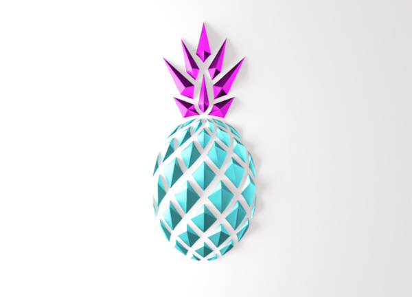 “Ananas” polygonale 3D – 3D WallArt