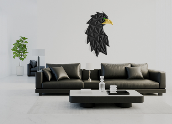 3D polygonal “Eagle head” - 3D WallArt