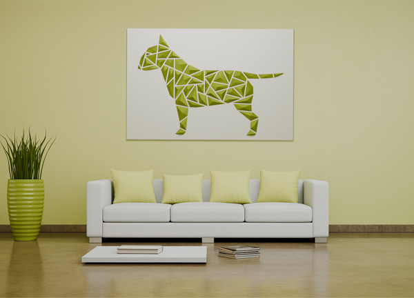 “Bull Terrier” polygonale 3D – 3D WallArt