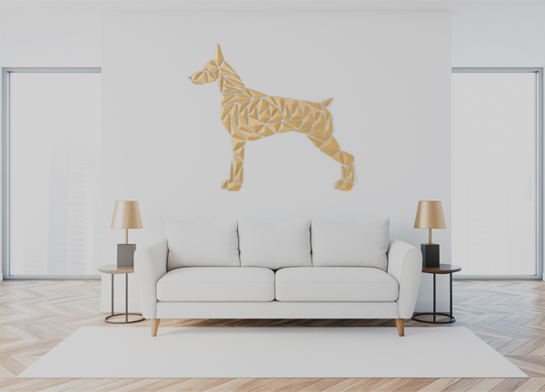 “Dobermann” polygonale 3D – 3D WallArt