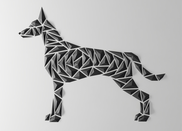 “Malinois” polygonale 3D – 3D WallArt