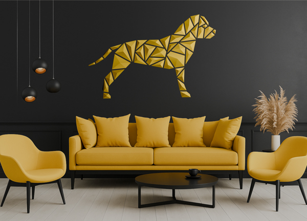 “American Staff / Staffy” polygonale 3D – 3D WallArt