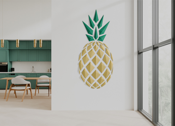 “Ananas” polygonale 3D – 3D WallArt