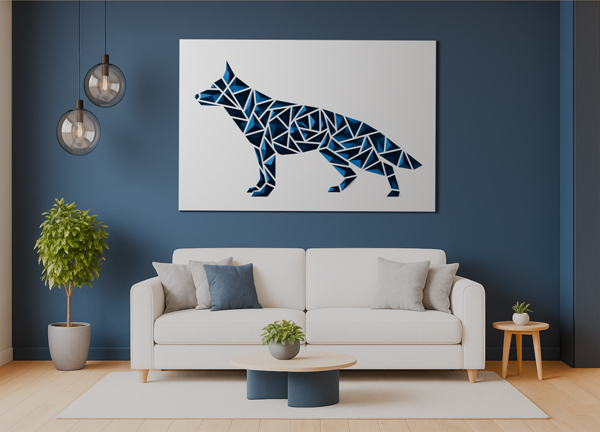 “Berger allemand” polygonale 3D – 3D WallArt