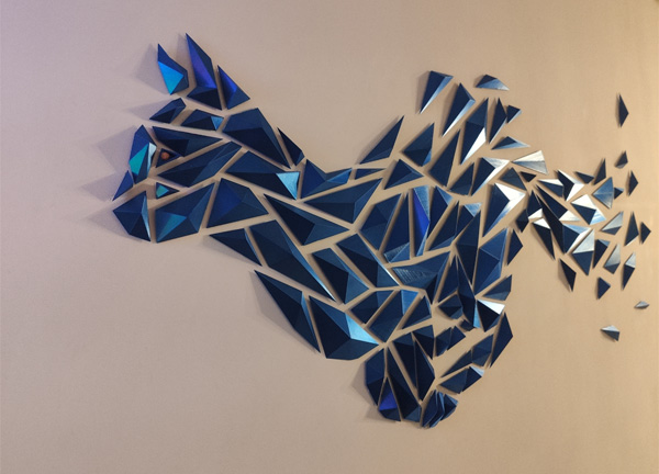 “Chat” polygonale 3D – 3D WallArt