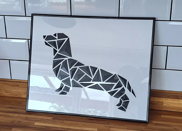 “Teckel” polygonale 3D – 3D WallArt